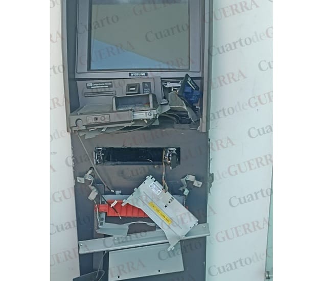 Vandalizan cajero del Banco del Bienestar en Tzompantepec; intentaron sustraer efectivo